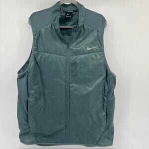 Nike Running Polyfill Vest Mens XXLT Sage Green Lightweight Full Zip Performance